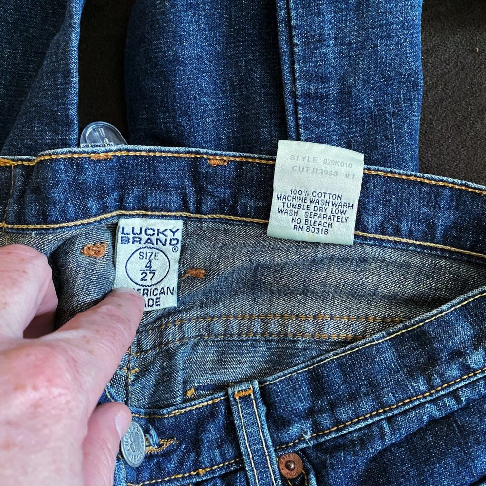 NWOT Sz 4/27 LONG Lucky Brand Dark Wash Laura Jean - Picture 5 of 5